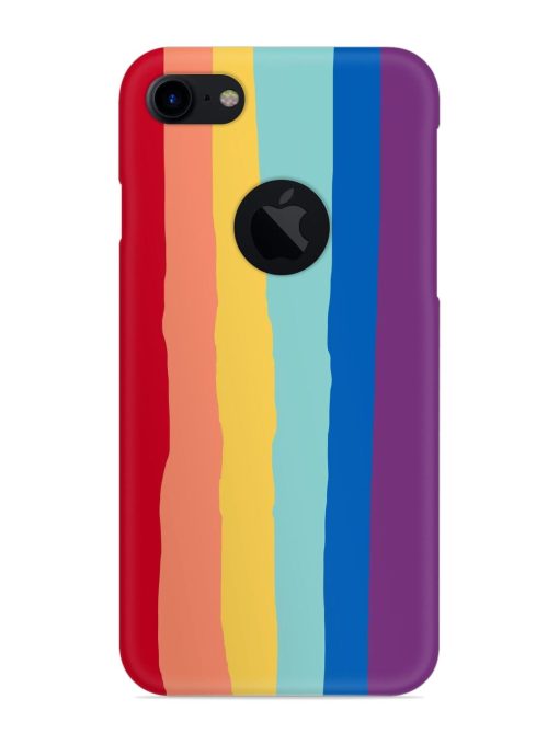 Rainbow Genuine Liquid Snap Case for Apple Iphone 7 (Logo Cut)