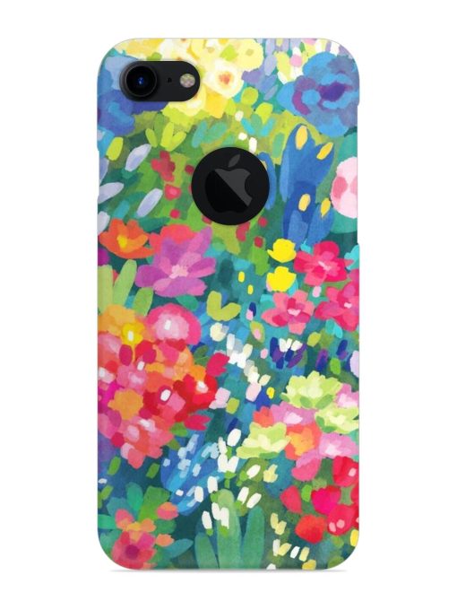 Watercolor Flower Art Snap Case for Apple Iphone 7 (Logo Cut) Zapvi