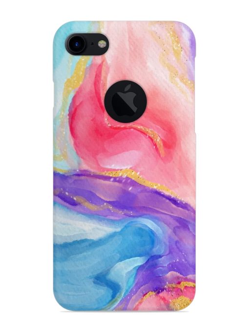 Watercolor Gradient Snap Case for Apple Iphone 7 (Logo Cut) Zapvi