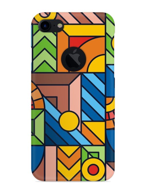 Colorful Geometric Snap Case for Apple Iphone 7 (Logo Cut)