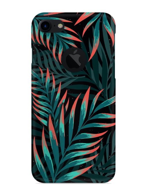 Green Leaf Art Snap Case for Apple Iphone 7 (Logo Cut) Zapvi