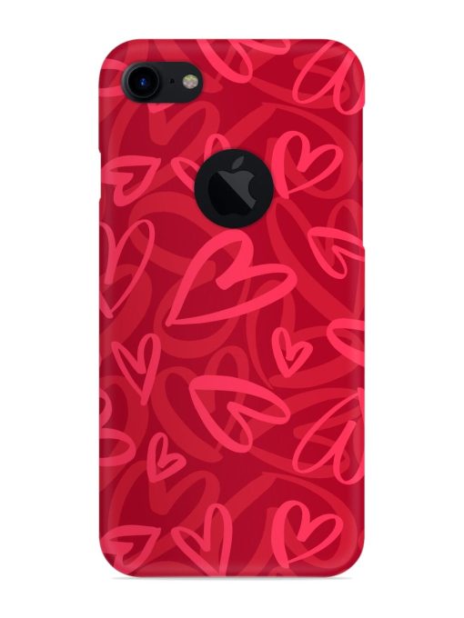 Seamless Romantic Pattern Snap Case for Apple Iphone 7 (Logo Cut) Zapvi