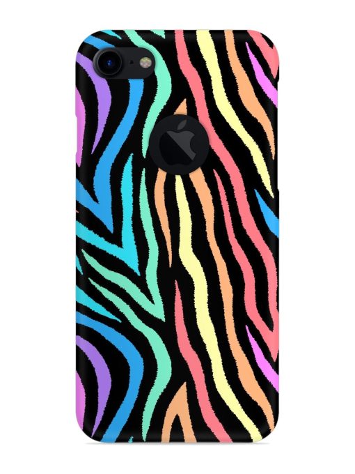 Colorful Abstract Zebra Snap Case for Apple Iphone 7 (Logo Cut)