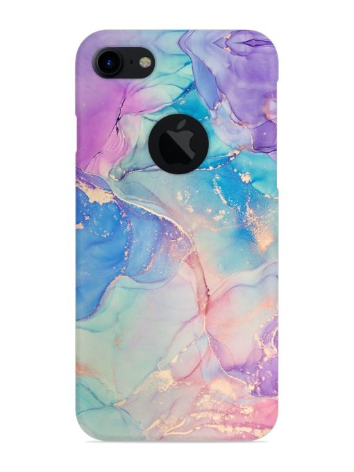 Alcohol Ink Colors Snap Case for Apple Iphone 7 (Logo Cut)