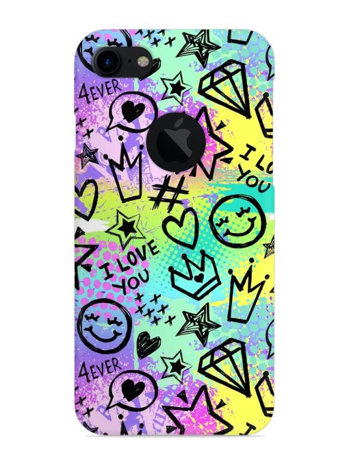 Bright Seamless Pattern Snap Case for Apple Iphone 7 (Logo Cut)