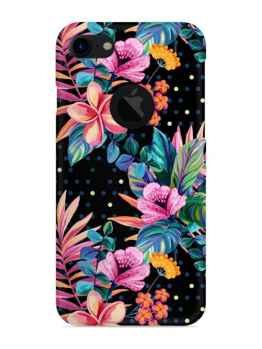 Seamless Floral Pattern Snap Case for Apple Iphone 7 (Logo Cut) Zapvi