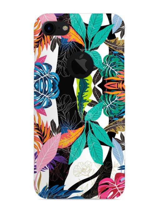 Floral Pattern Bright Snap Case for Apple Iphone 7 (Logo Cut) Zapvi