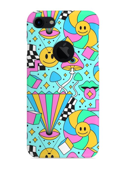 Trippy Rainbow 60S Snap Case for Apple Iphone 7 (Logo Cut)