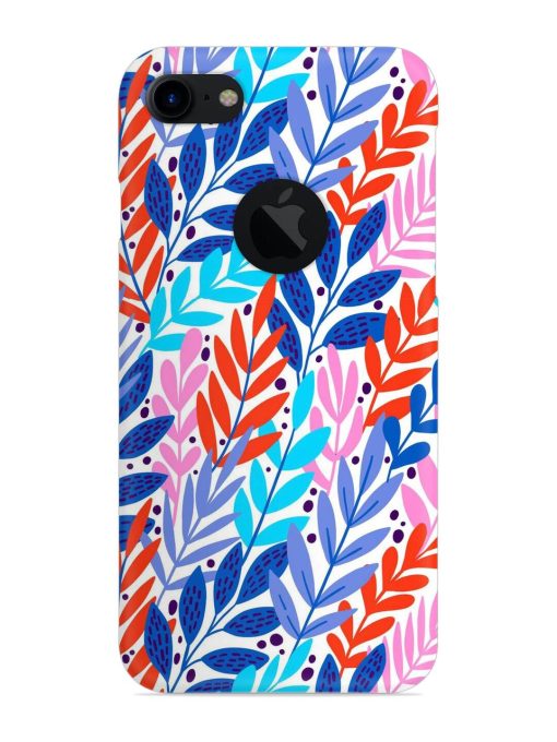 Bright Floral Tropical Snap Case for Apple Iphone 7 (Logo Cut)