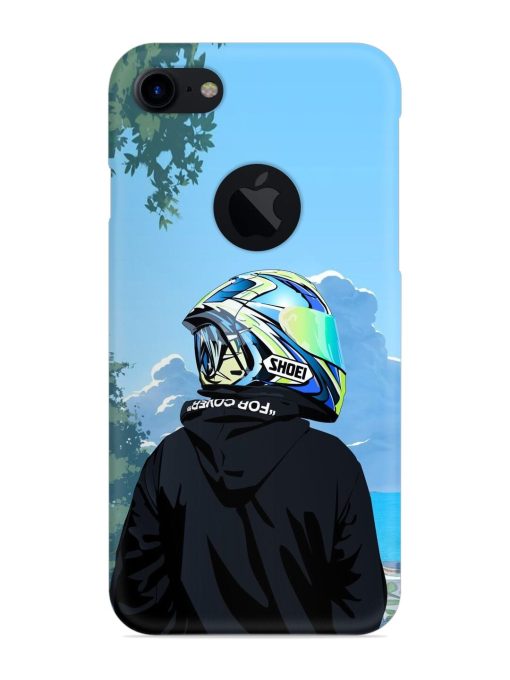 Rider With Helmet Snap Case for Apple Iphone 7 (Logo Cut)