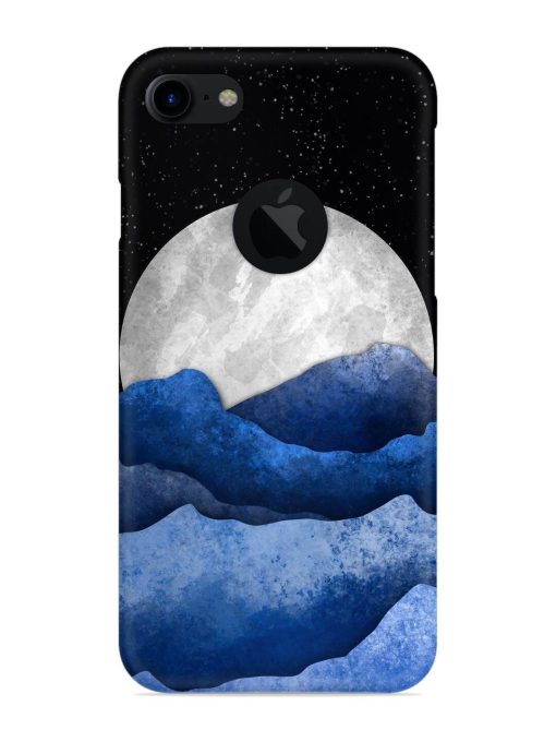 Full Moon Mountain Vector Snap Case for Apple Iphone 7 (Logo Cut) Zapvi