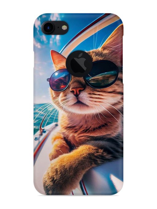 Cat In Style Snap Case for Apple Iphone 7 (Logo Cut)