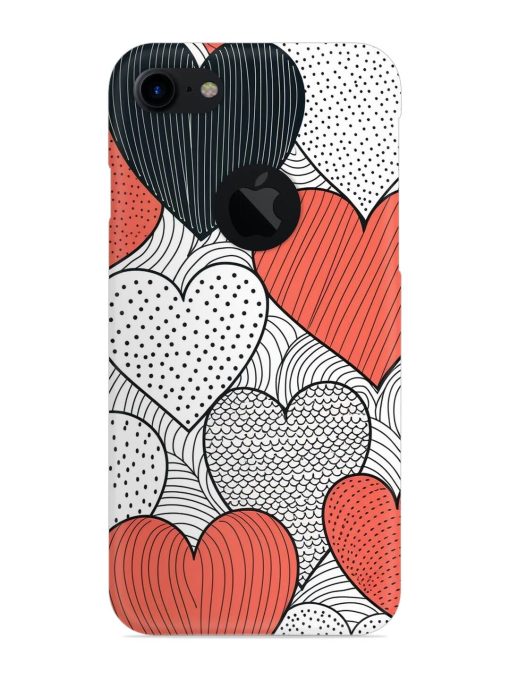 Girly Heart Seamless Snap Case for Apple Iphone 7 (Logo Cut)