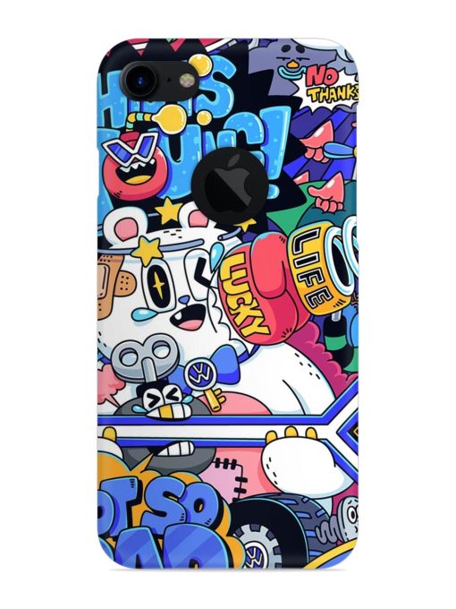 Universal Doodle Snap Case for Apple Iphone 7 (Logo Cut) Zapvi