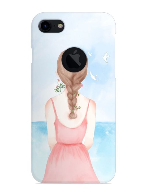 Watercolor Girl Vector Snap Case for Apple Iphone 7 (Logo Cut)