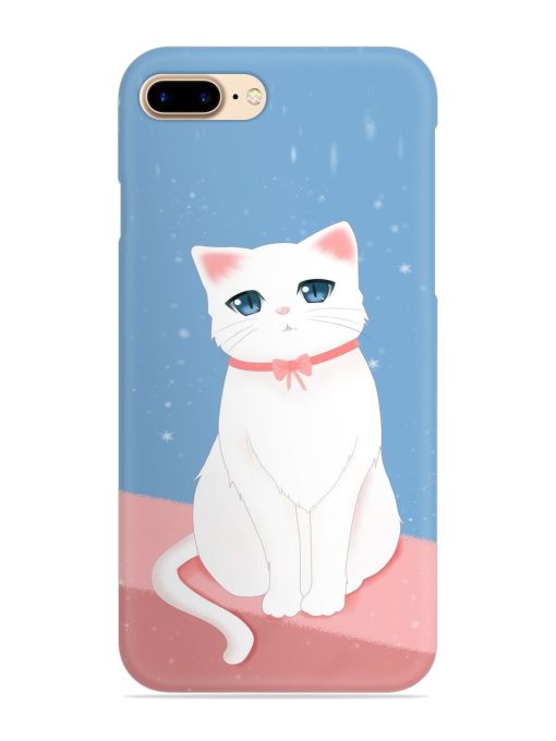 Cute White Cat Snap Case for Apple Iphone 7 Plus Zapvi