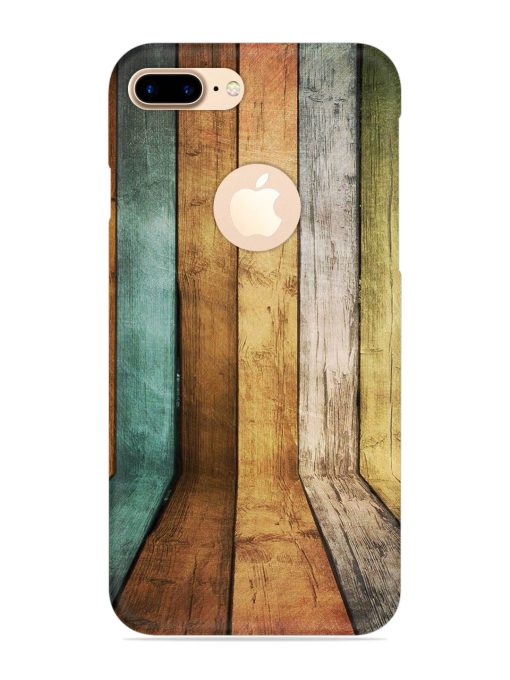 Wooden Realistic Art Snap Case for Apple Iphone 7 Plus (Logo Cut) Zapvi