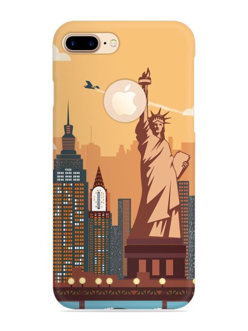 New York Statue Of Liberty Architectural Scenery Snap Case for Apple Iphone 7 Plus (Logo Cut) Zapvi