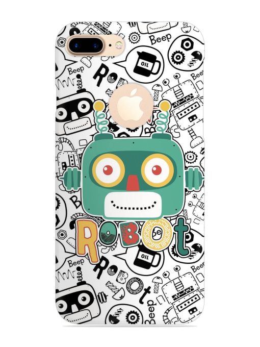 Robot Modern Seamless Pattern Snap Case for Apple Iphone 7 Plus (Logo Cut) Zapvi