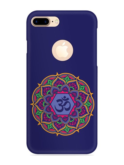 Om Mandala Art Blue Snap Case for Apple Iphone 7 Plus (Logo Cut)