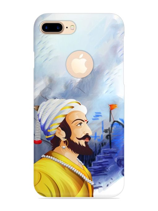 Shivaji Maharaj Color Paint Art Snap Case for Apple Iphone 7 Plus (Logo Cut)