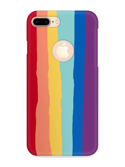 Rainbow Genuine Liquid Snap Case for Apple Iphone 7 Plus (Logo Cut) Zapvi