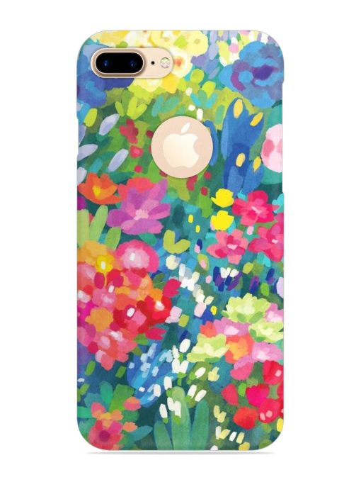 Watercolor Flower Art Snap Case for Apple Iphone 7 Plus (Logo Cut)