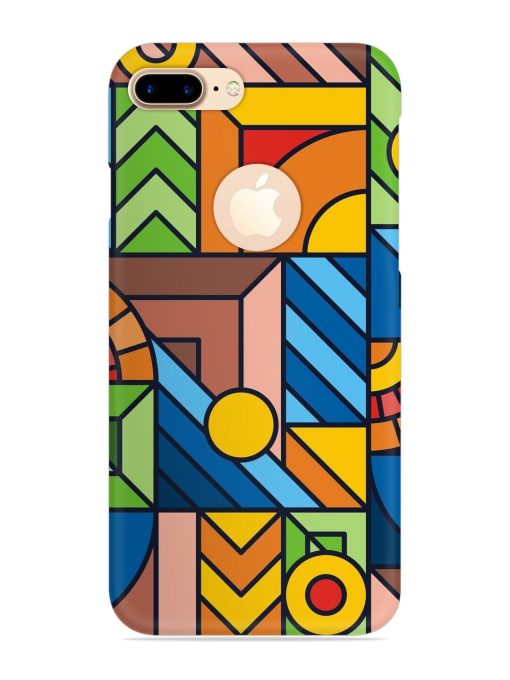 Colorful Geometric Snap Case for Apple Iphone 7 Plus (Logo Cut)