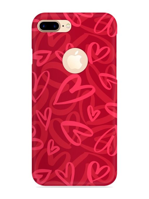 Seamless Romantic Pattern Snap Case for Apple Iphone 7 Plus (Logo Cut) Zapvi