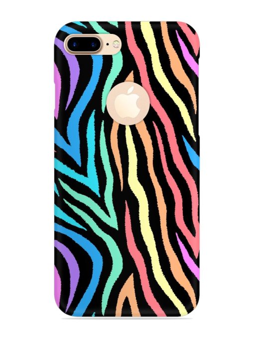 Colorful Abstract Zebra Snap Case for Apple Iphone 7 Plus (Logo Cut) Zapvi