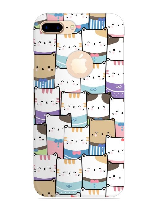 Cute Adorable Cat Snap Case for Apple Iphone 7 Plus (Logo Cut)