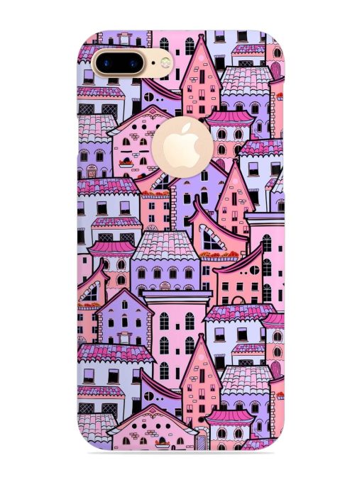 Seamless Pattern Houses Snap Case for Apple Iphone 7 Plus (Logo Cut)