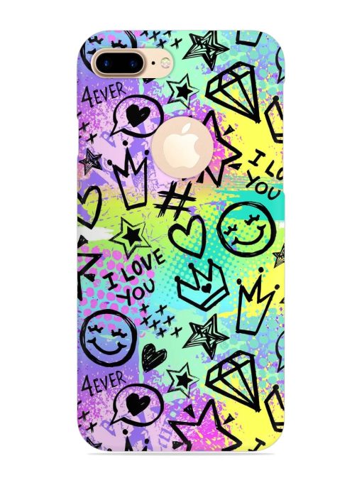 Bright Seamless Pattern Snap Case for Apple Iphone 7 Plus (Logo Cut)