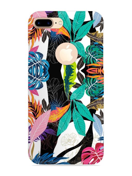 Floral Pattern Bright Snap Case for Apple Iphone 7 Plus (Logo Cut)