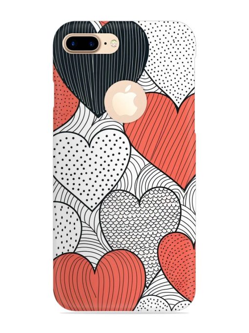 Girly Heart Seamless Snap Case for Apple Iphone 7 Plus (Logo Cut)