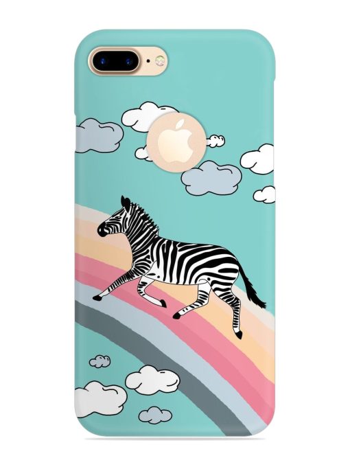 Running Zebra Snap Case for Apple Iphone 7 Plus (Logo Cut) Zapvi