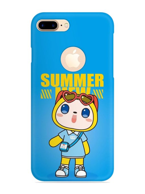 Summer Mew Cartoon Snap Case for Apple Iphone 7 Plus (Logo Cut) Zapvi