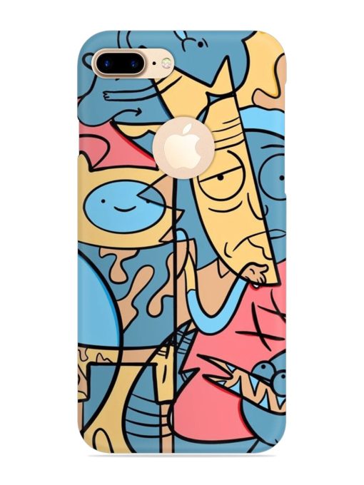 Silly Face Doodle Snap Case for Apple Iphone 7 Plus (Logo Cut) Zapvi