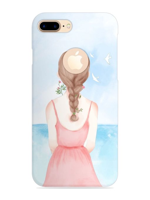 Watercolor Girl Vector Snap Case for Apple Iphone 7 Plus (Logo Cut)