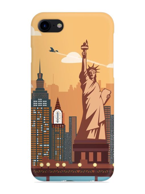 New York Statue Of Liberty Architectural Scenery Snap Case for Apple Iphone 8 Zapvi