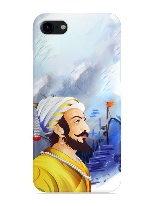 Shivaji Maharaj Color Paint Art Snap Case for Apple Iphone 8