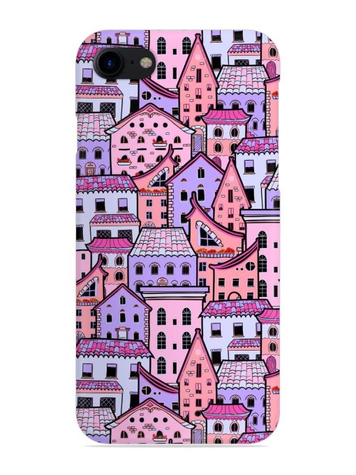 Seamless Pattern Houses Snap Case for Apple Iphone 8 Zapvi