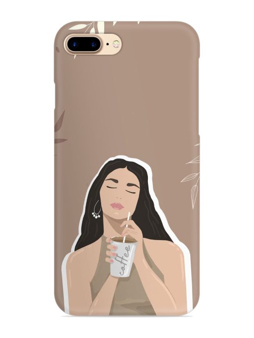 Girl With Coffee Snap Case for Apple Iphone 8 Plus