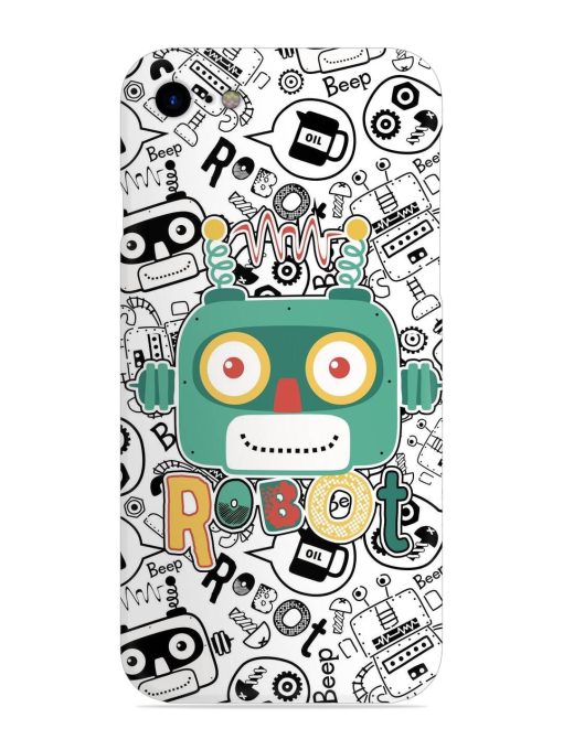 Robot Modern Seamless Pattern Snap Case for Apple Iphone Se (2020)