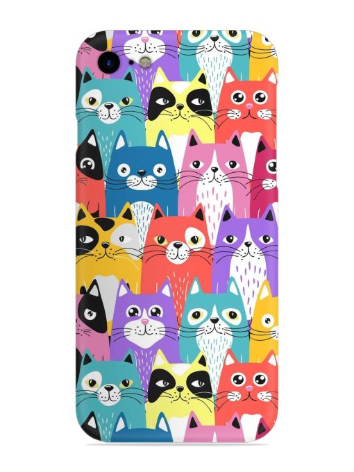 Funny Cartoon Cats Snap Case for Apple Iphone Se (2020) Zapvi