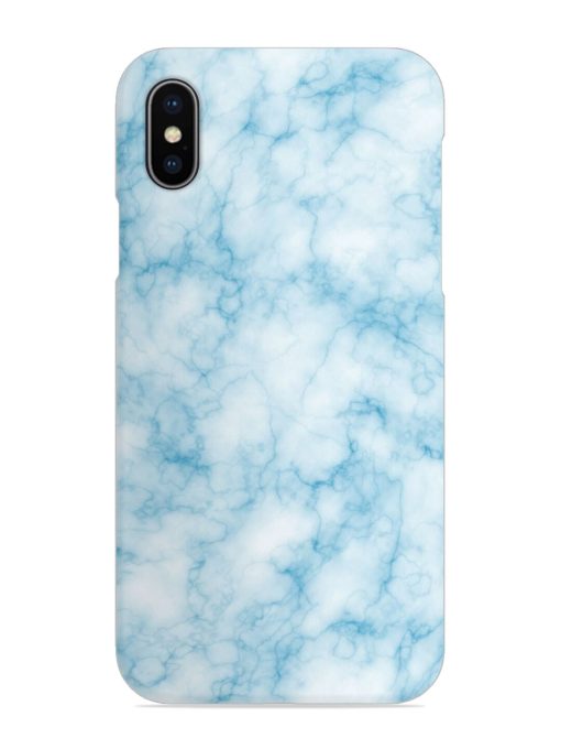 Blue White Natural Marble Snap Case for Apple Iphone X Zapvi