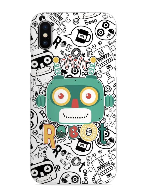 Robot Modern Seamless Pattern Snap Case for Apple Iphone X Zapvi