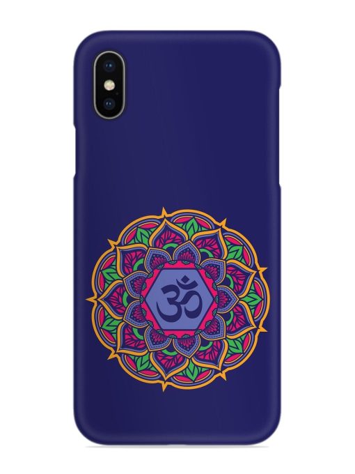 Om Mandala Art Blue Snap Case for Apple Iphone X