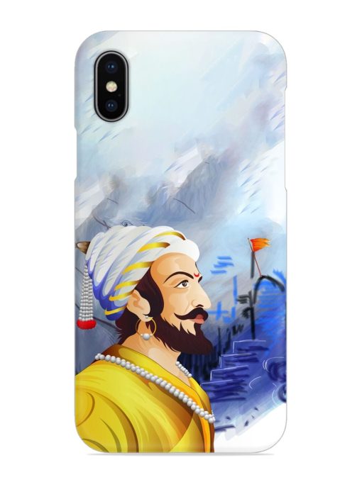 Shivaji Maharaj Color Paint Art Snap Case for Apple Iphone X