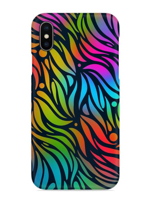 Abstract Leaf Design Snap Case for Apple Iphone X Zapvi